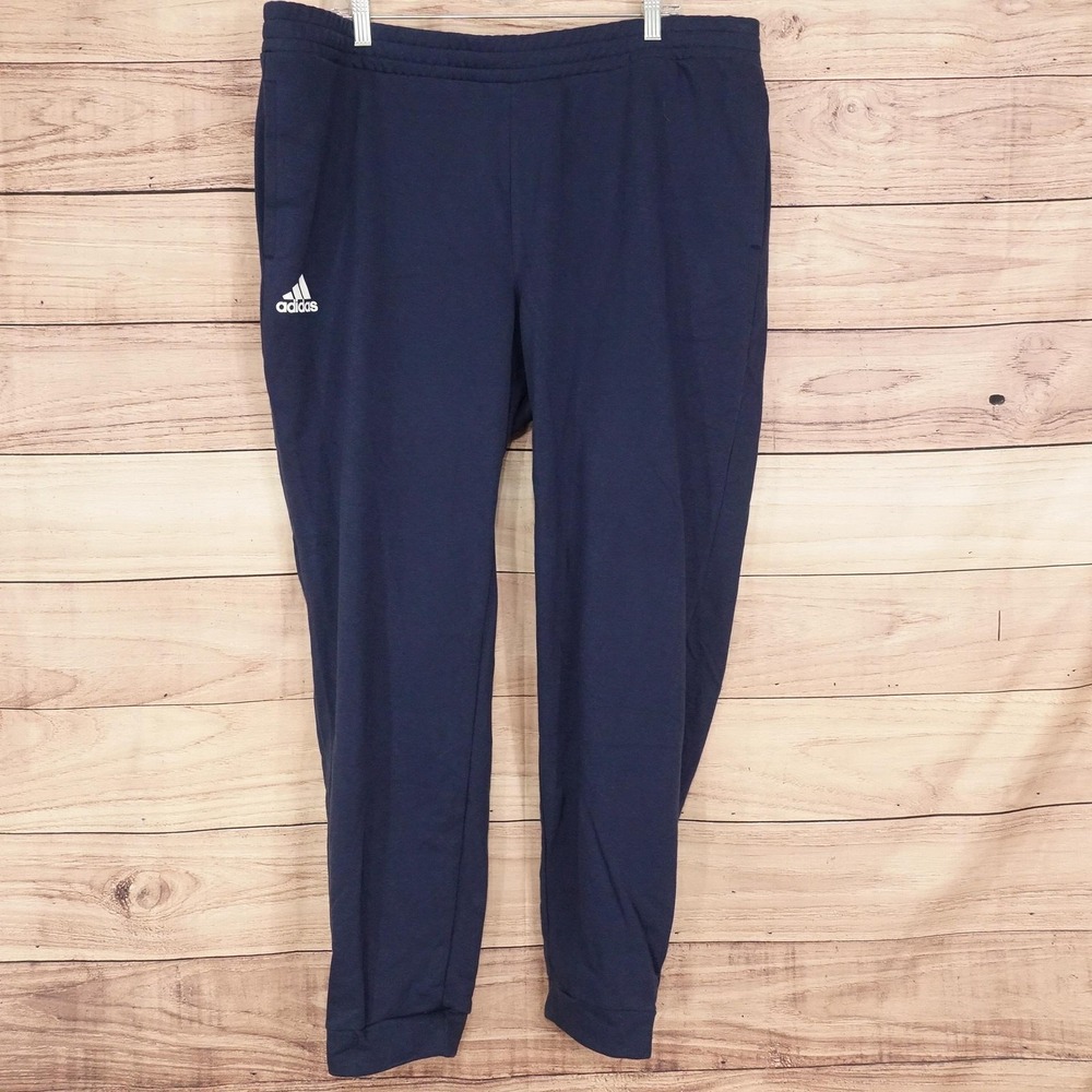 NEW! Adidas Sweatpants Mens XL Blue Fleece Jogger Elastic Waist Golf Athletic